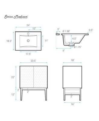 Bosse 24" Freestanding Bathroom Vanity in Natural Oak with Sink Top