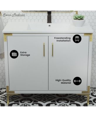 36" MDF Voltaire Freestanding Bathroom Vanity with Sink Top