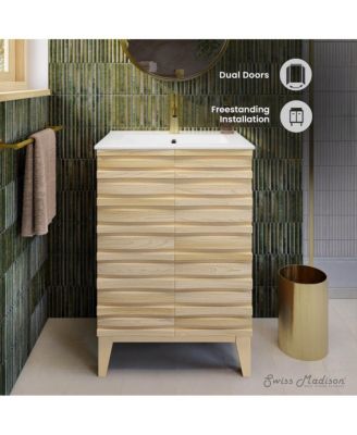 Cascade 24" Bathroom Vanity in Natural Oak