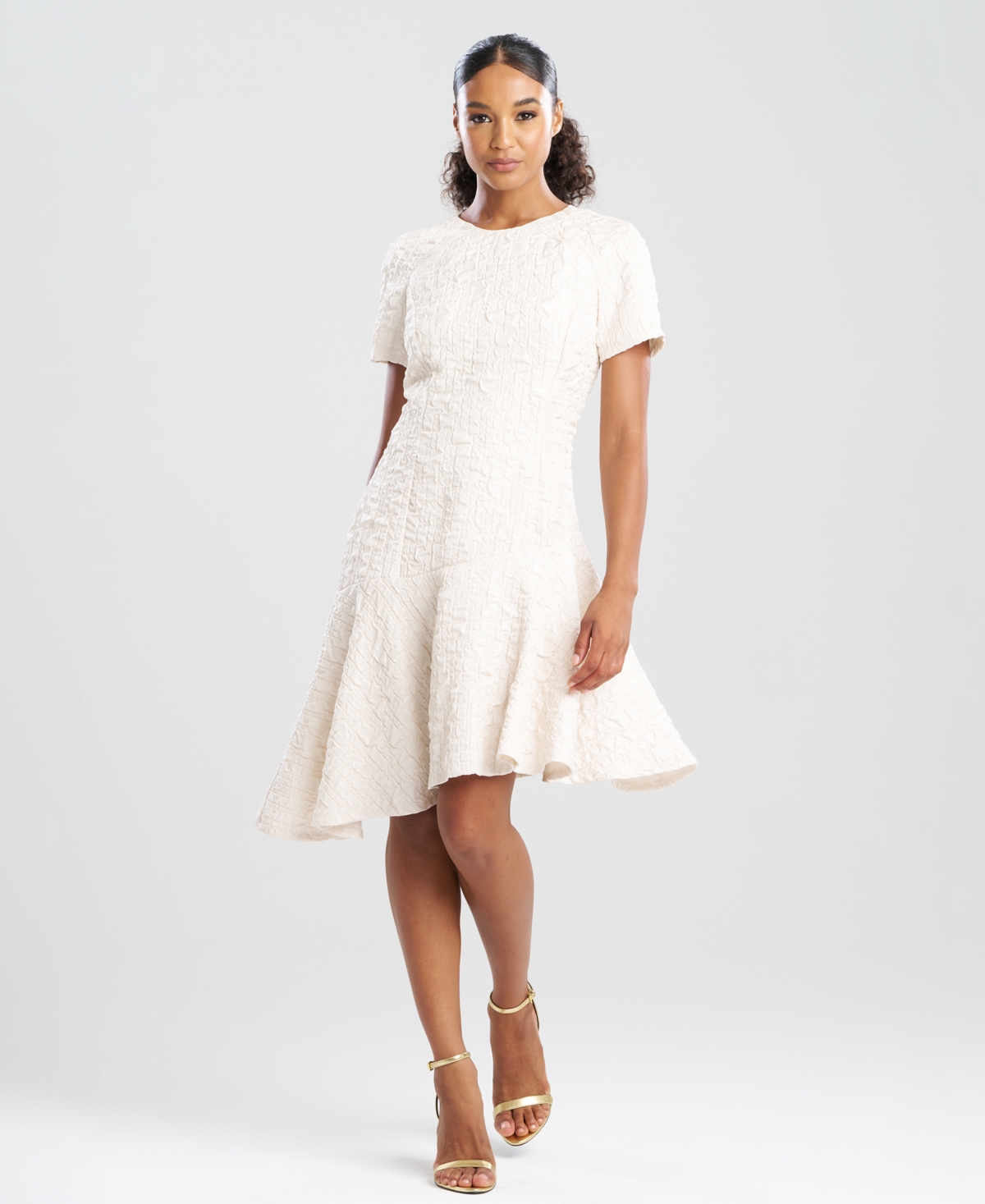 Natori Women's Pebbled Short-sleeve Dress In Brown