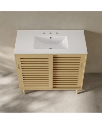 36" MDF Delice 3-Hole Widespread Sink Top Freestanding Bathroom Vanity