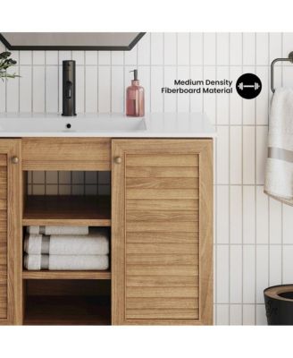 Bron Wood 36" Freestanding Bathroom Vanity with Sink Top