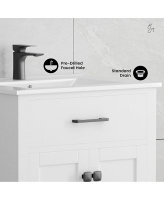 24" MDF Burdon 2 Doors 1 Drawer Bathroom Vanity