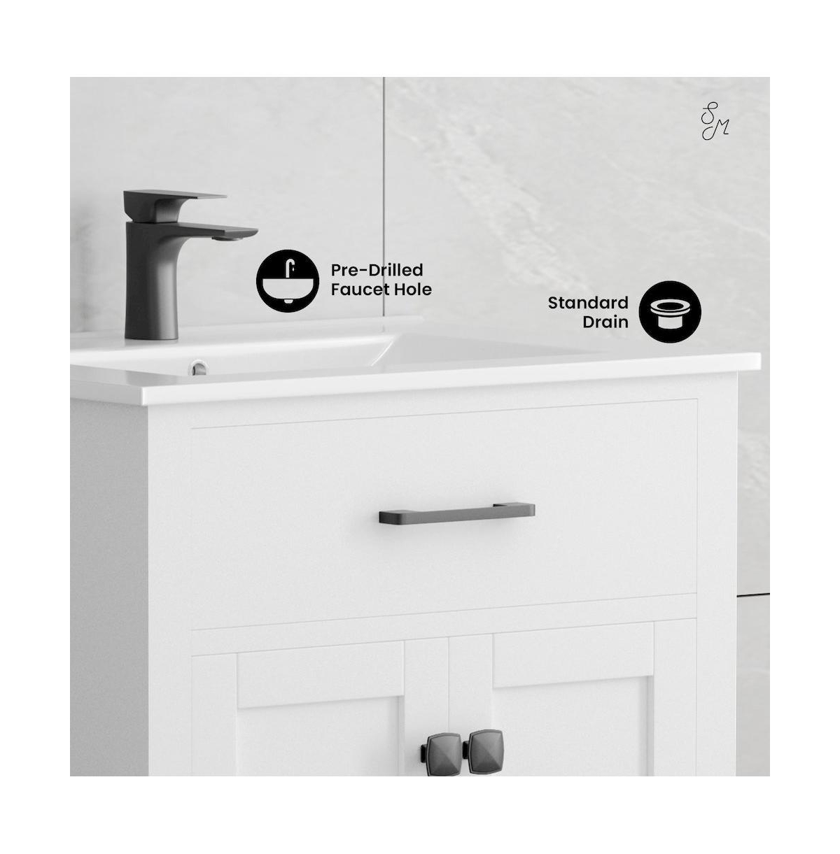 Swiss Madison Burdon 24" Bathroom Vanity in White