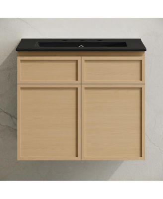 24" Wall-Mounted Bathroom Vanity 3-Hole Centerset Sink Top