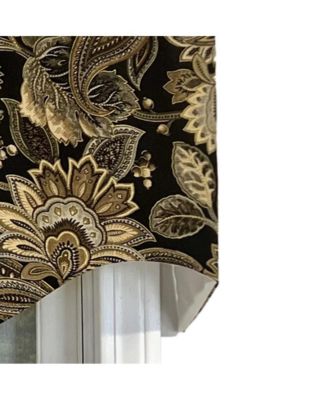 Valdosta Regal Style 3" Rod Pocket Valance 50" x 17" Black by RLF Home