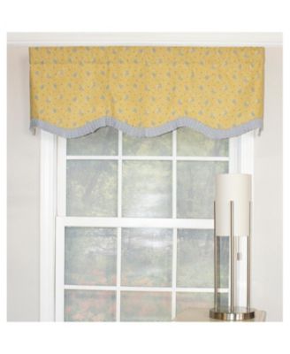 Freida Ruffled Provance 100% Cotton with Fully Lined 3" Rod Pocket Valnance for Windows 50" x 15" Cornflower