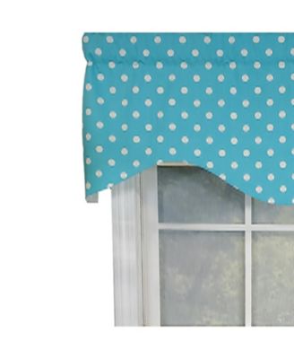 Polka Dot Cornice 100% Cotton with Fully Lined 3" Rod Pocket Valnance for Windows 50" x 17" Baby Blue