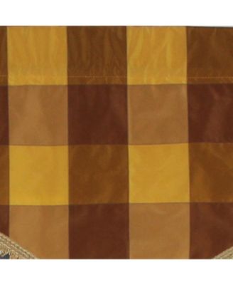 Pascal Trimmed Cornice 100% Cotton with Fully Lined 3" Rod Pocket Valnance for Windows 50" x 17" Bronze