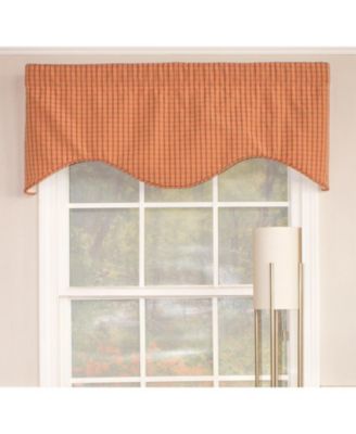 Common Check Corded Cornice 100% Cotton with Fully Lined 3" Rod Pocket Valnance for Windows 50" x 17" Candy