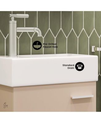 Colmer 18" Wall-Mounted Bathroom Vanity in Sandstone