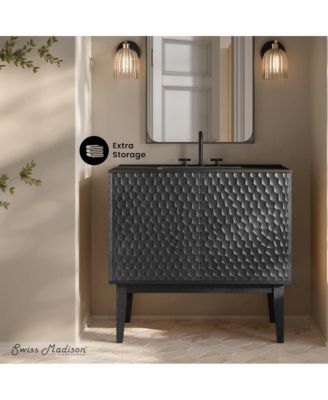 36" MDF Freestanding Bathroom Vanity, 3-Hole Widespread Sink Top