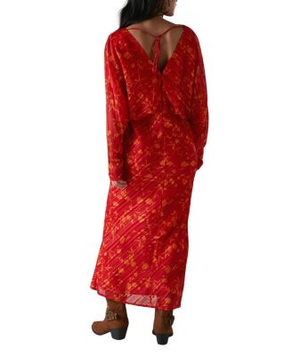 Women's Shadow Stripe Neck Midi Dress