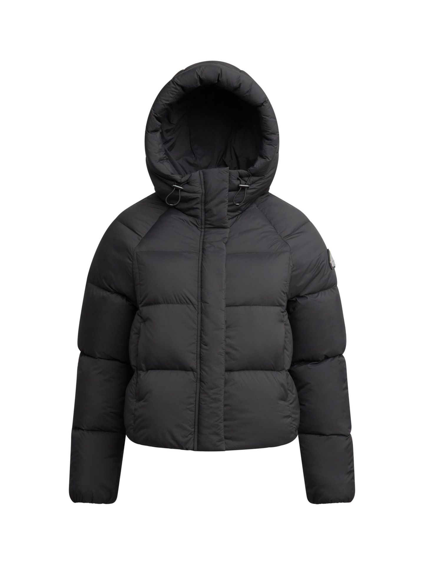 Женская куртка JACK1T Cloud Cropped Hooded Puffer, цвет: Чёрный / Серо-бежевый — фото 2