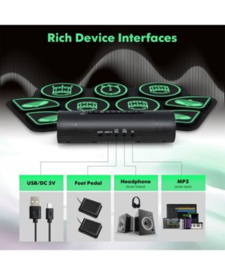 Electronic Drum Set with 2 Build-in Stereo Speakers for Kids