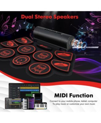 Electronic Drum Set with 2 Build-in Stereo Speakers for Kids