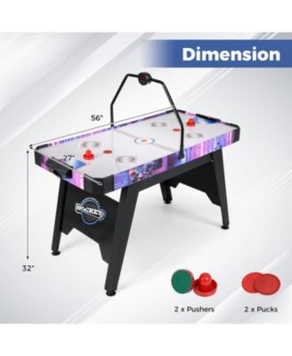 56 Inch Air Hockey Table with LED Digital Scoreboard and Powerful 12V Motor