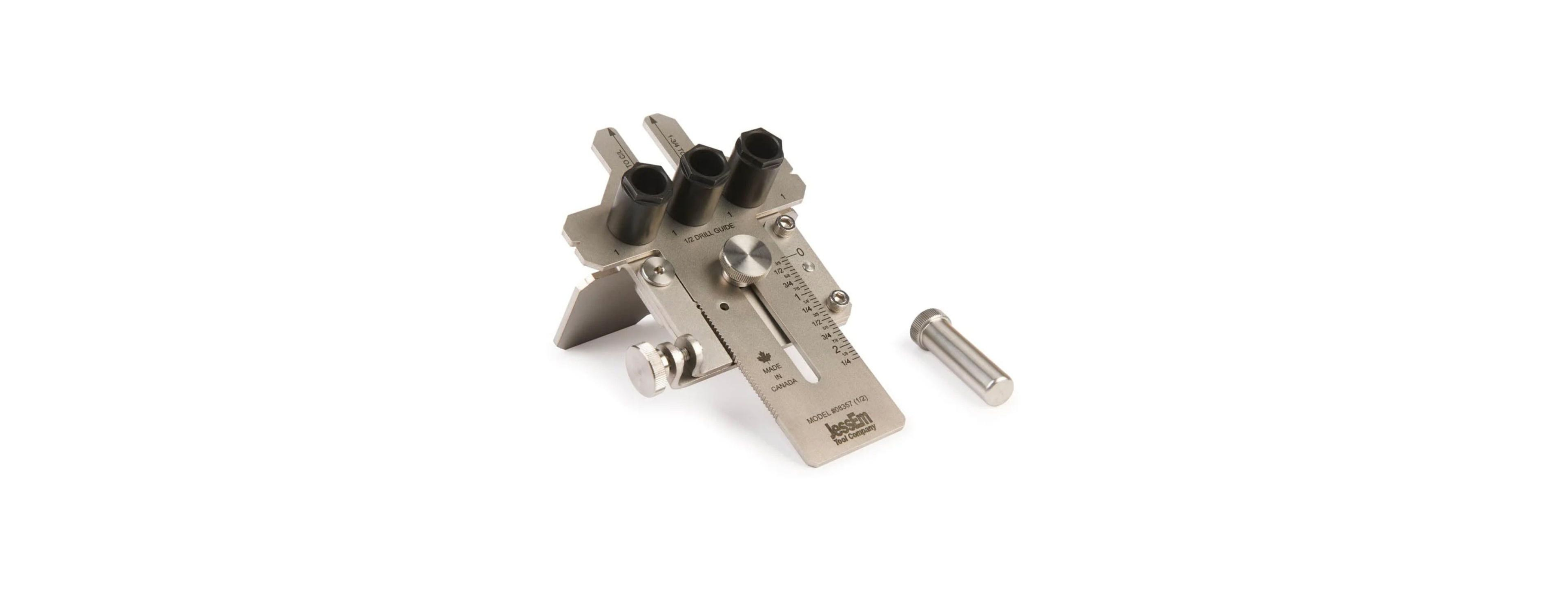 JessEm 08357 1/2" Stainless Steel Dowelling Jig with Angle Guide Precision Woodworking Joinery Tool for Edge, Face, and Corner Dowels
