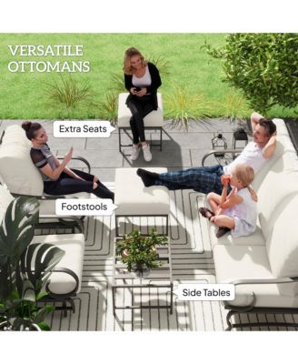 5 Piece Patio Furniture Set with 2 Rockers Outdoor Furniture