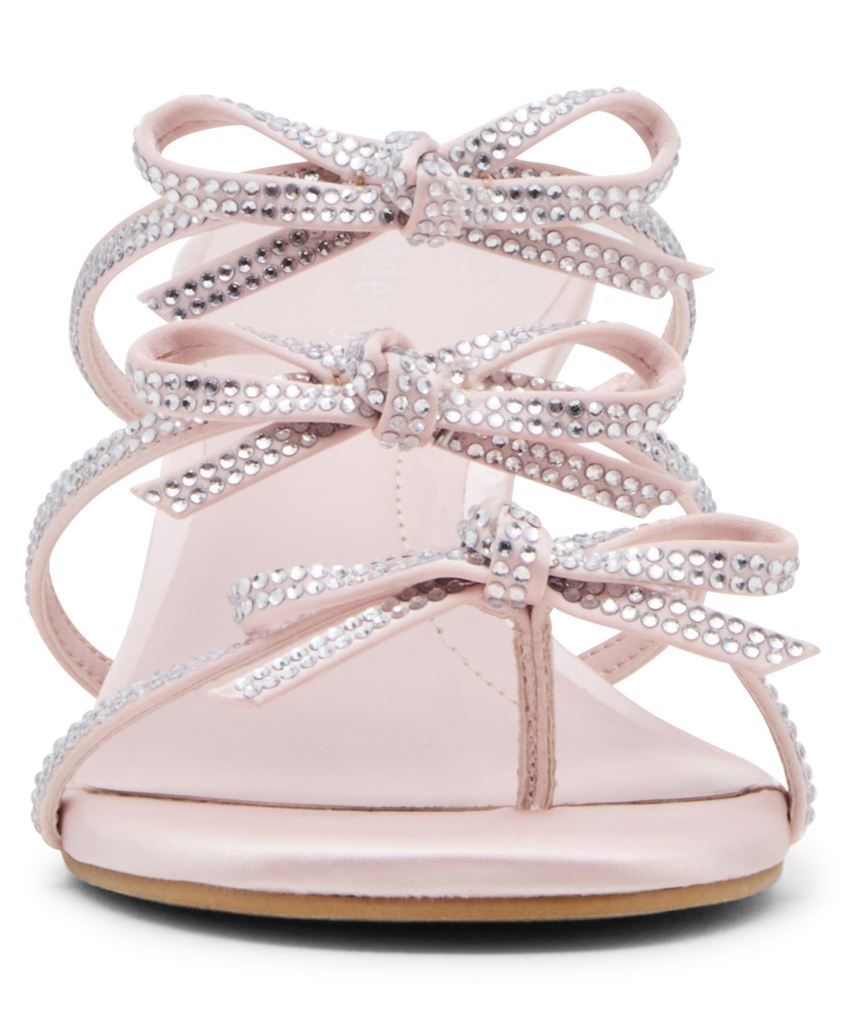 Madden Girl Women's Loving Bow Mid-heel Rhinestone Dress Sandals In Pink
