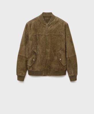 MANGO - Men's Suede Leather Bomber Jacket