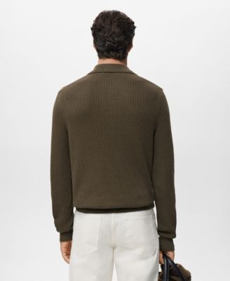 Men's Structured Cotton Polo Sweater