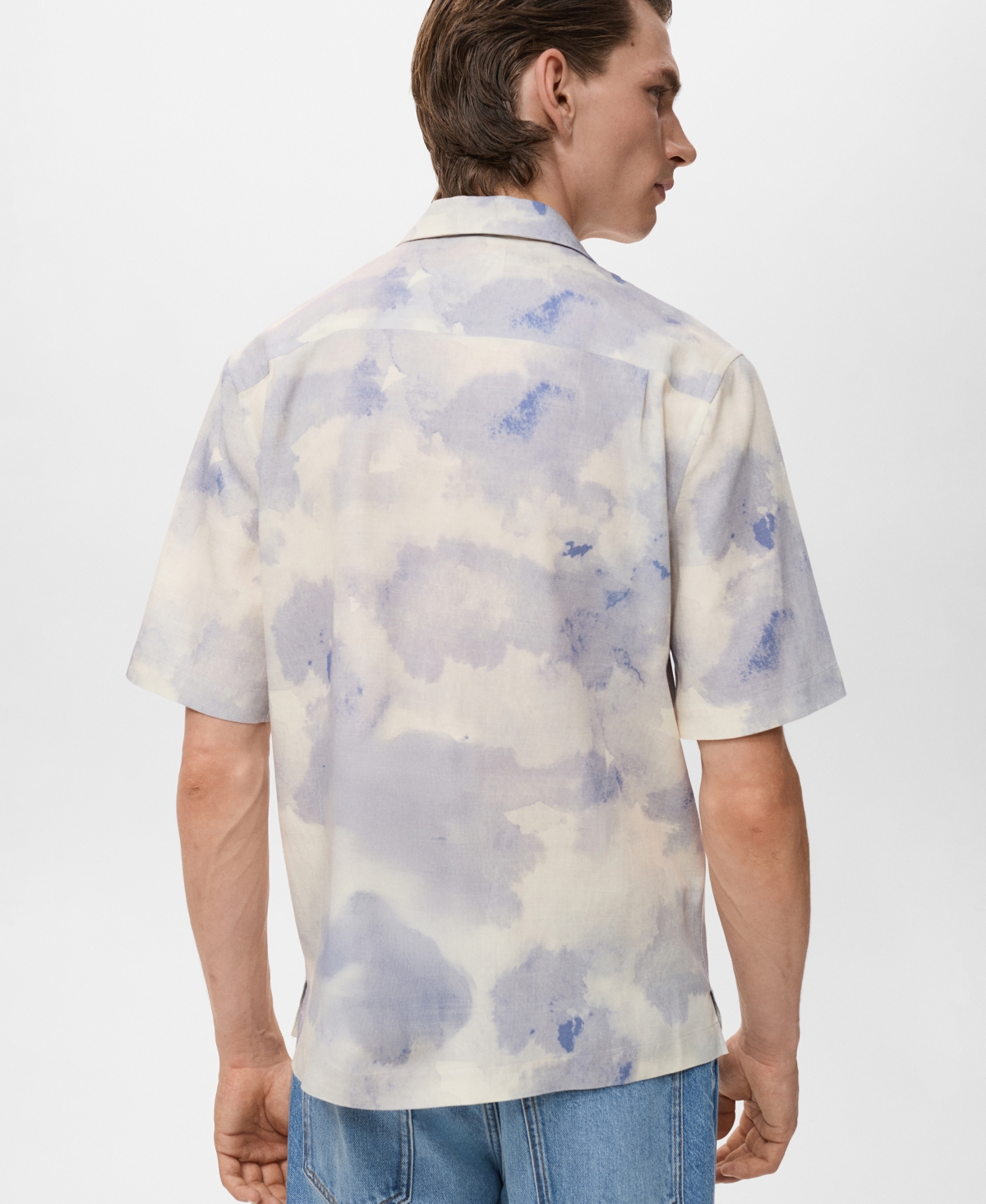 Mango Men's Printed Bowling Shirt