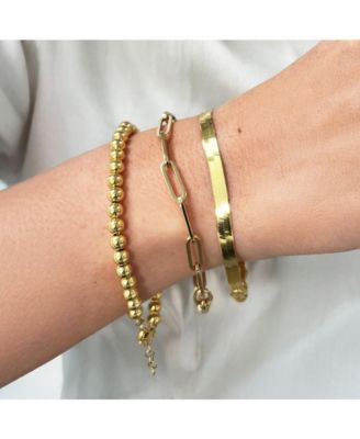 Large Gold Ball Bead Bracelet 14K Gold