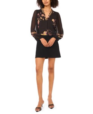 Women's Printed V-Neck Top