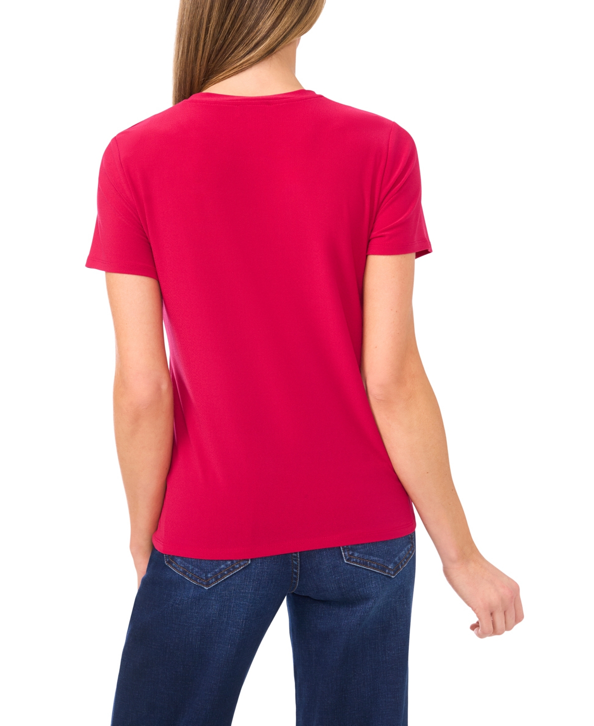 CeCe Women's Pull-On Heart Applique T-Shirt