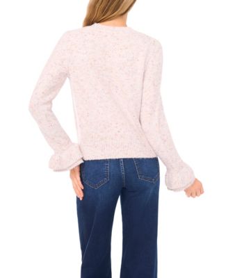 Women's Crewneck Ruffle Cuff Sweater