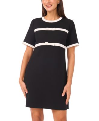 Women's Short-Sleeve Dress with Combo Bows