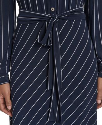 Women's Printed Long-Sleeve Midi Dress