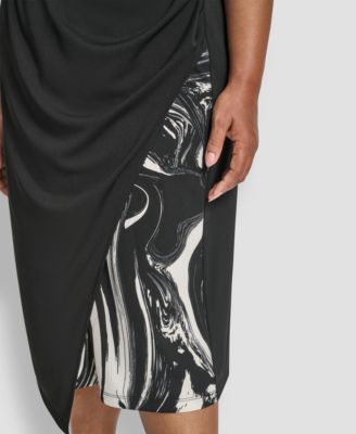 Plus Size Sleeveless Funnel Neck Belted Midi Dress