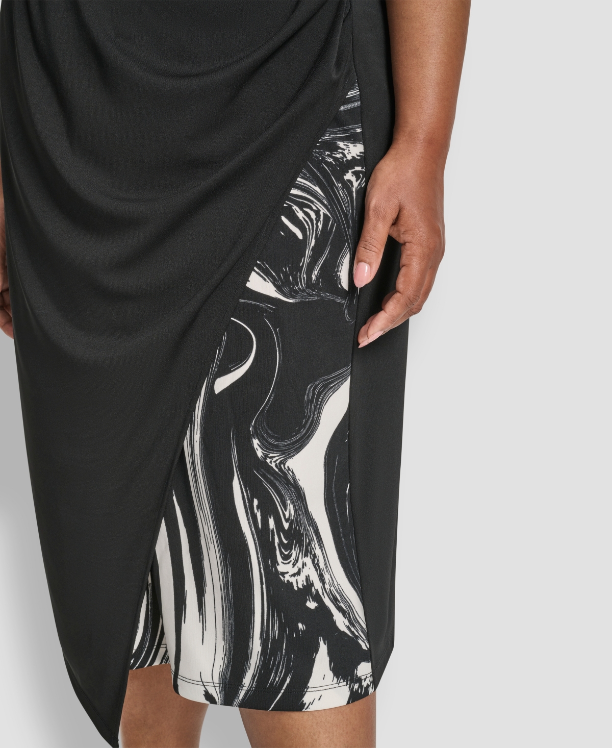 Dkny Plus Size Sleeveless Funnel Neck Belted Midi Dress