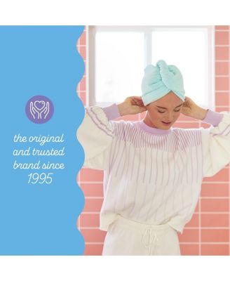 Hair Towel Wrap, 2-Pack – Quick-dry microfiber turban for women, men & kids ideal for curly, long, or thick hair.