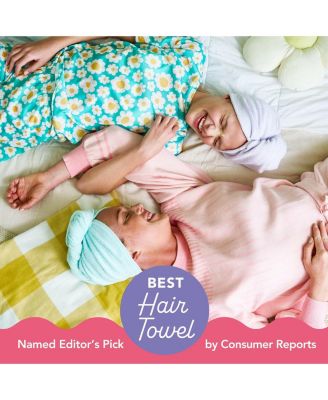 Microfiber Hair Towel Wrap, 2-Pack – Quick-dry turban for all hair types perfect for travel, home, women, men & kids