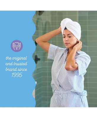 Microfiber Hair Towel Wrap, 2-Pack – Quick-dry turban for all hair types perfect for travel, home, women, men & kids