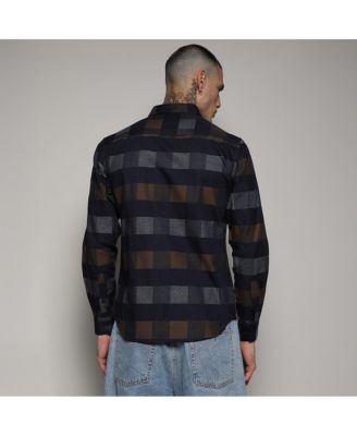 Men's Grey & Olive Green Gun Club Check Shirt