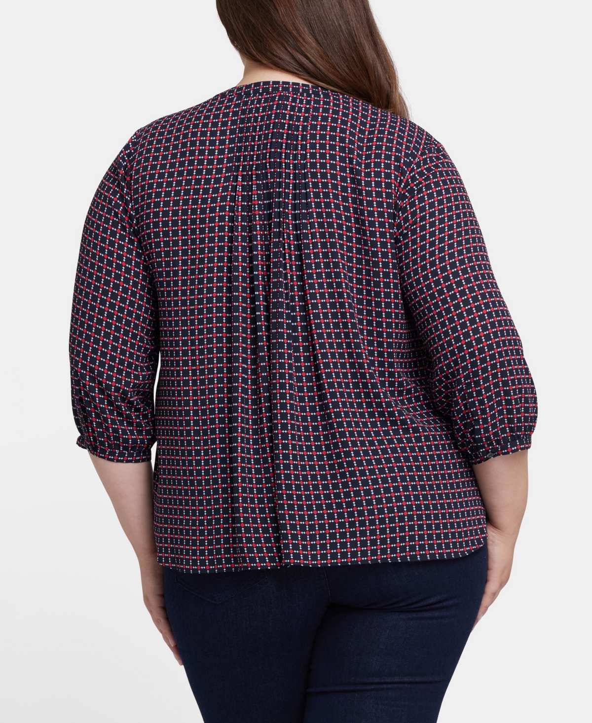 Nydj Plus Pintuck V-Neck Top