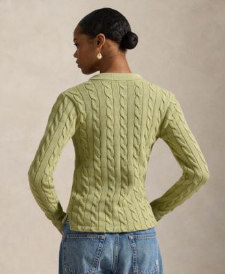Women's Cable-Knit Polo Sweater