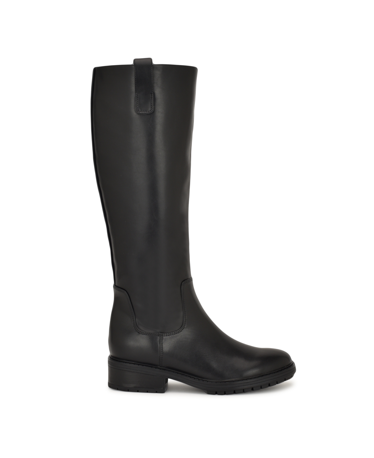 Nine West Womens Leigha Tall Block Heel Riding Boots Regular Wide Calf In Black
