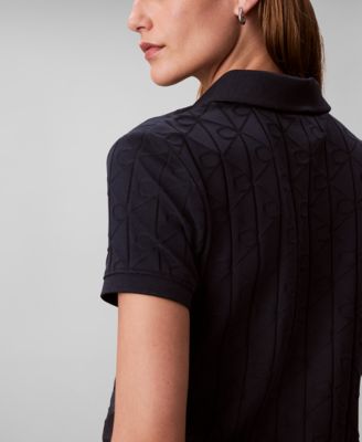 Women's Monogram Logo Jacquard Polo Top