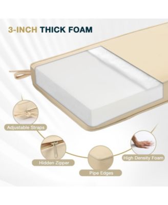 46" x 18" Outdoor Bench Cushion with Waterproof and Fade-Resistant Olefin Fabric