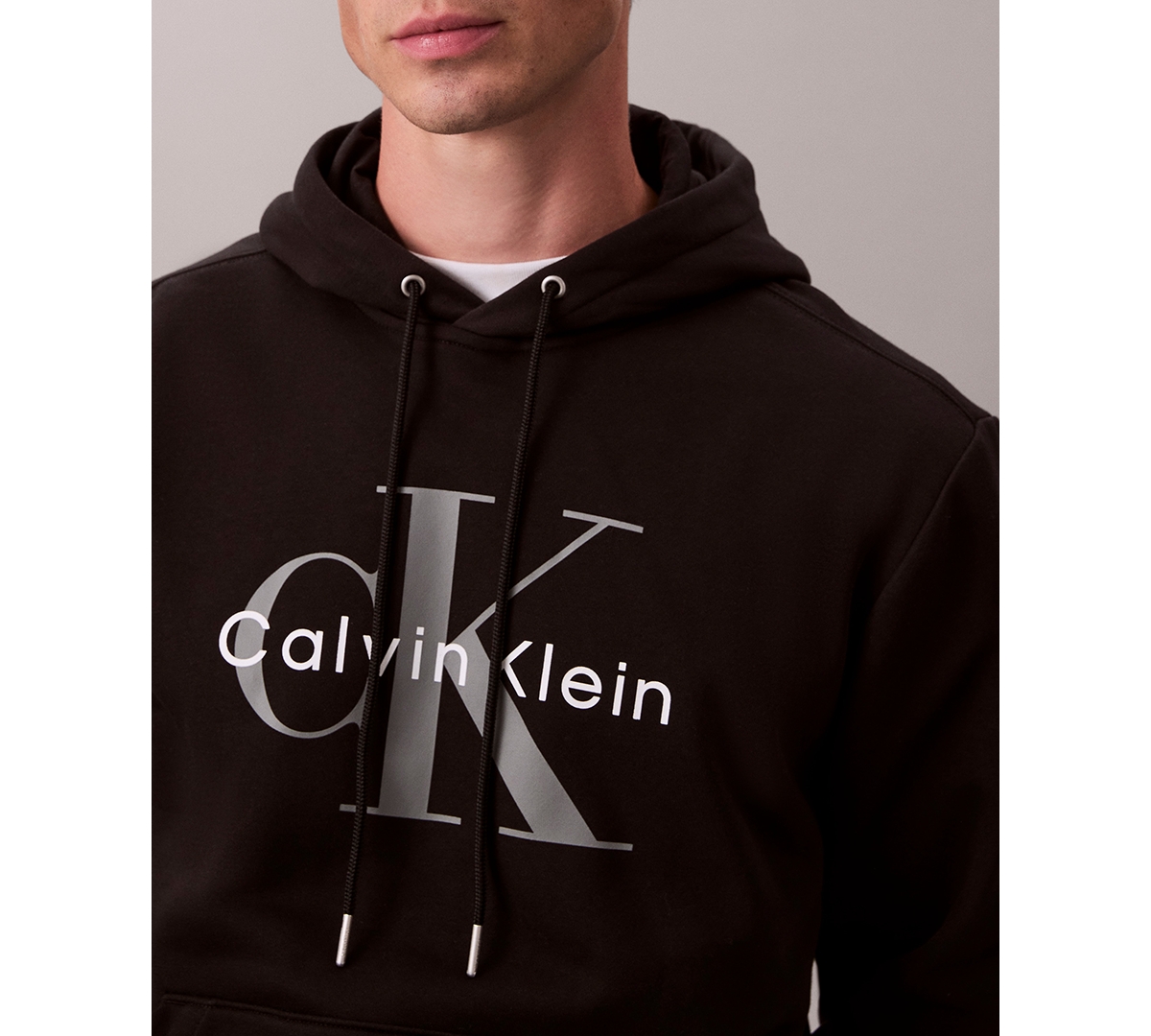 Calvin Klein Men's Monogram Logo Fleece Hoodie
