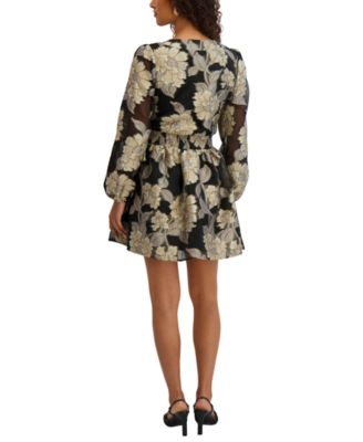 Women's Organza V-Neck Short Dress