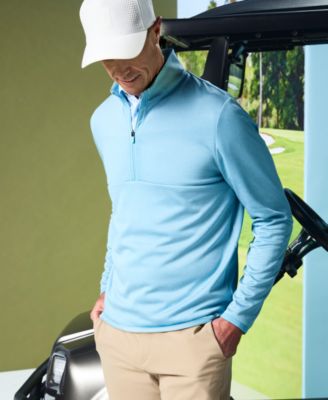 Men's All-Over Geometric Palm Print Short-Sleeve Golf Polo Shirt