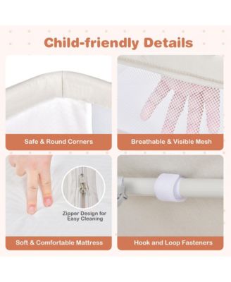 3-in-1 Portable Baby Bassinet Bedside Sleeper Cradle with Mattress& Storage Basket