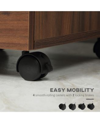 3 Drawer Storage Cabinet Storage Organizer W/ Caster Wheels