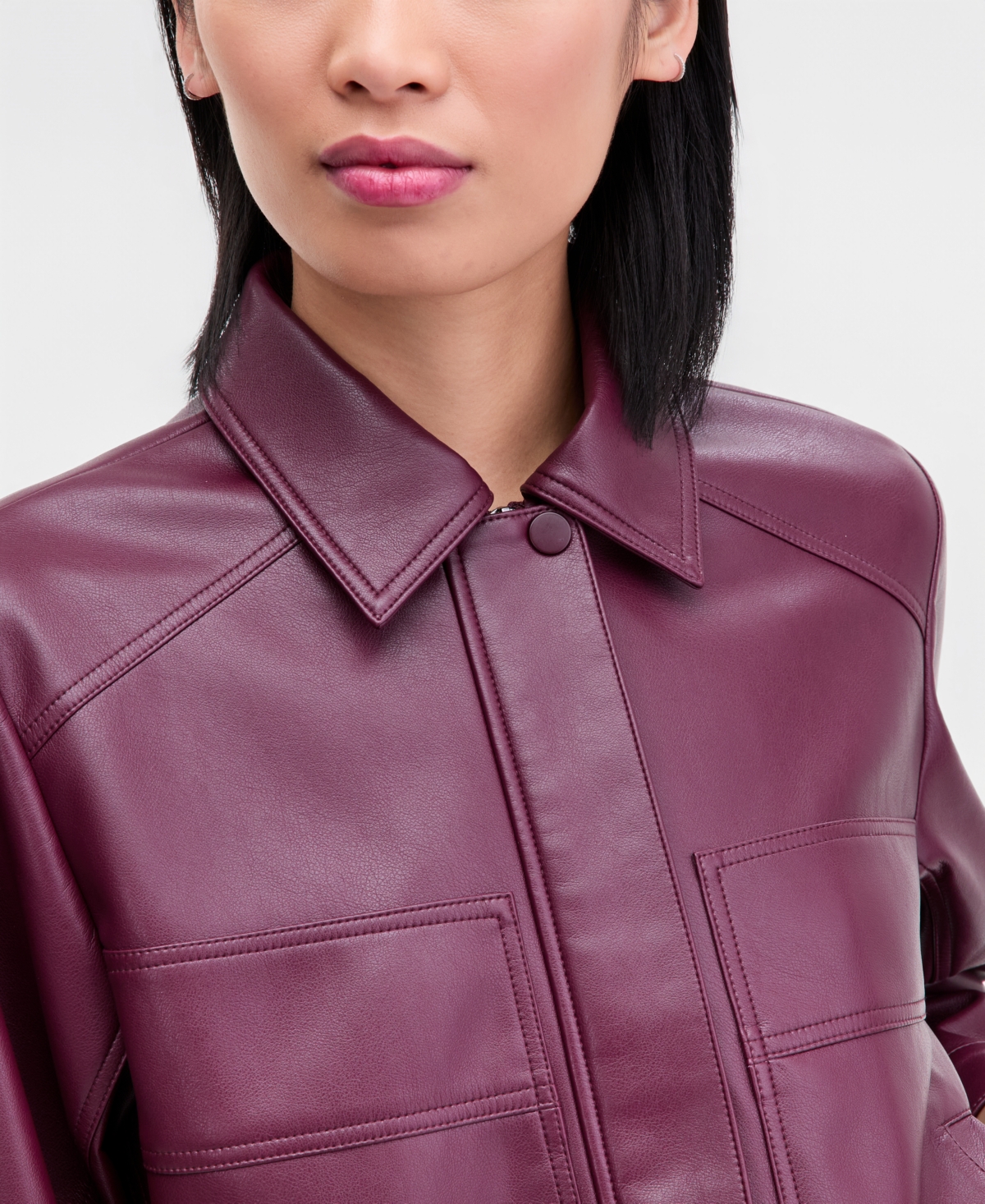 I.n.c. International Concepts Women's Faux-Leather Bomber Jacket, Macy's Exclusive